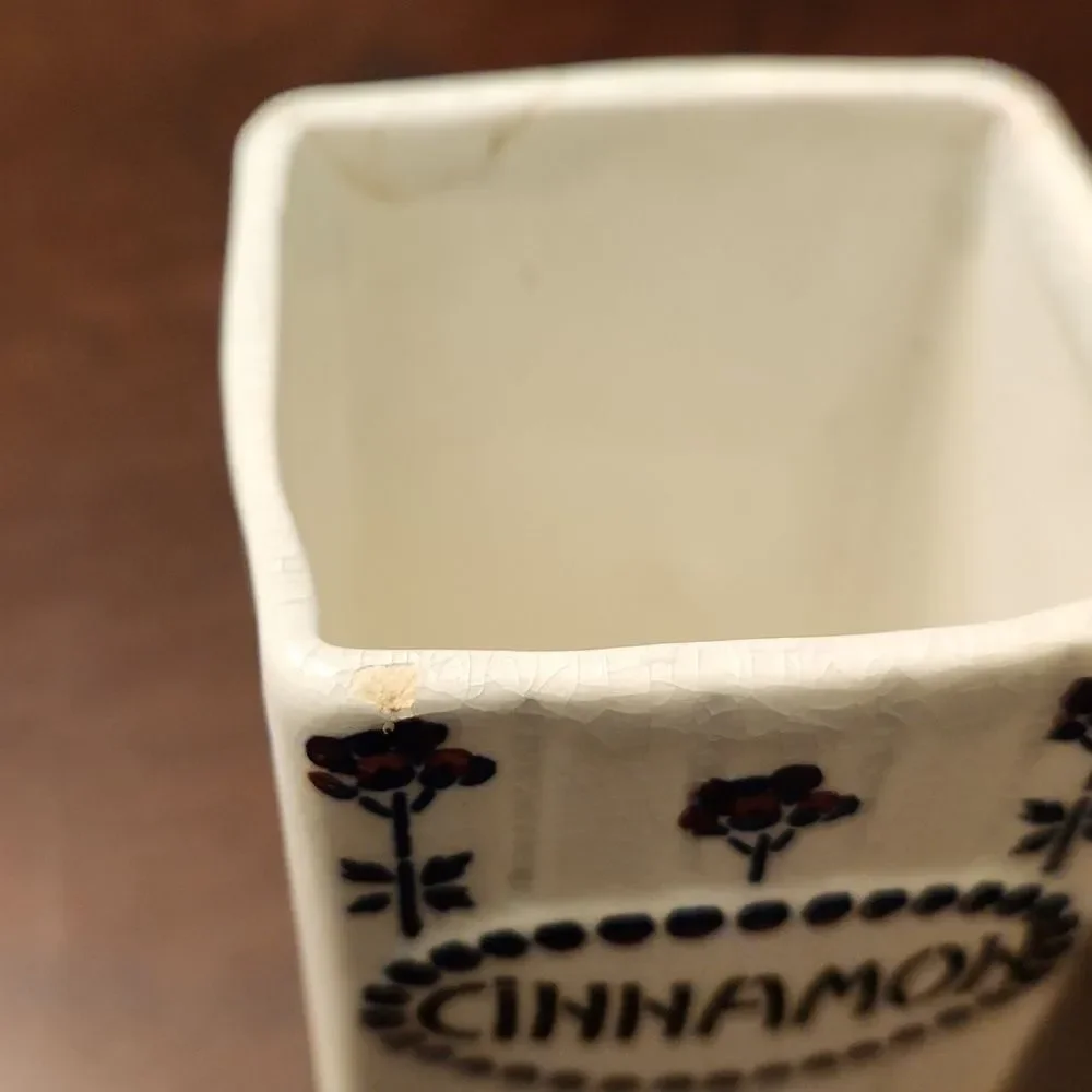 Schweiz Vintage German-Made Stoneware Set of 2 Small Spice Canisters